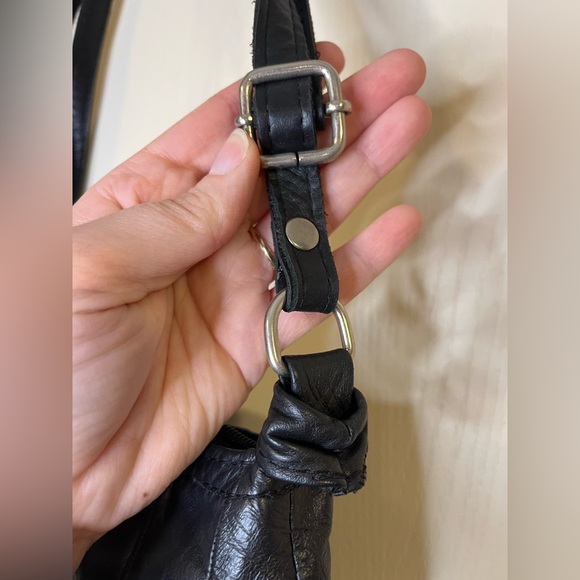 Vintage Black Multi-Color Leather Crossbody Bag - Picture 5 of 6